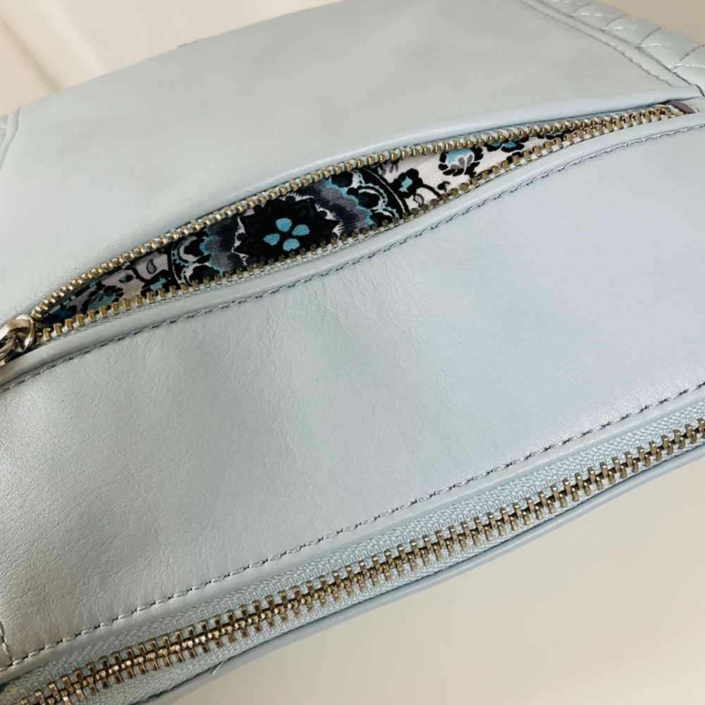 Vera Bradley Soft Leather Hipster Crossbody Purse Light Blue - Picture 5 of 6